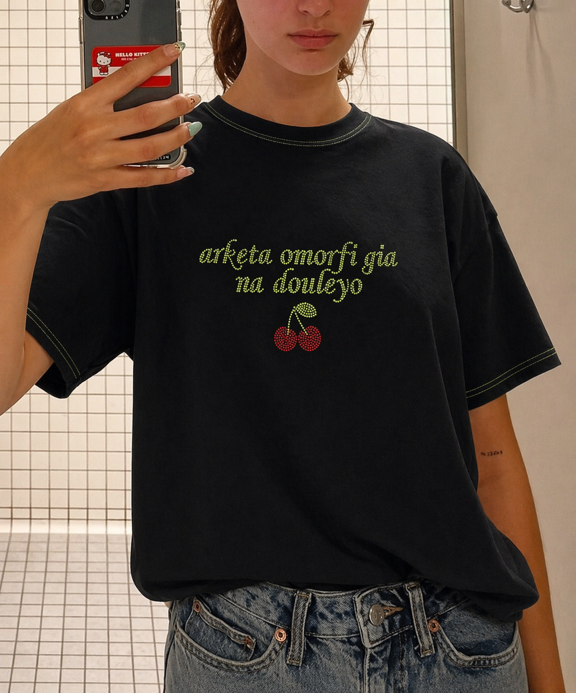 TSHIRT - omorfi (strass) black