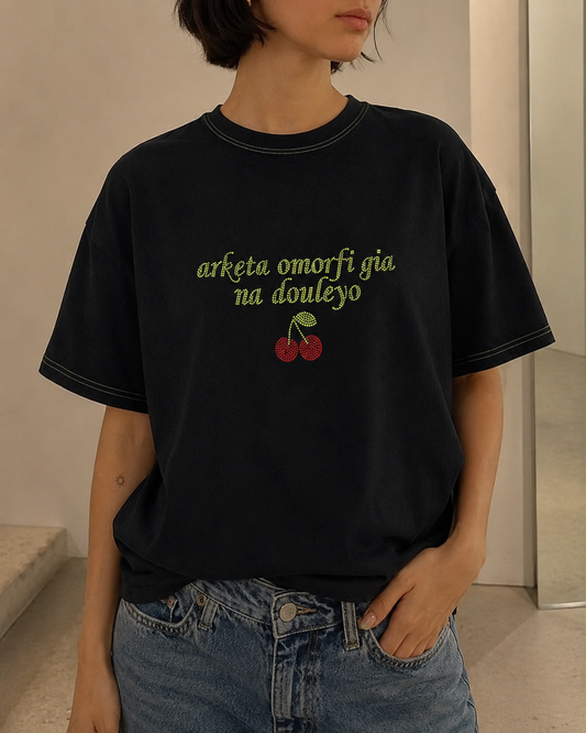 TSHIRT - omorfi (strass) black