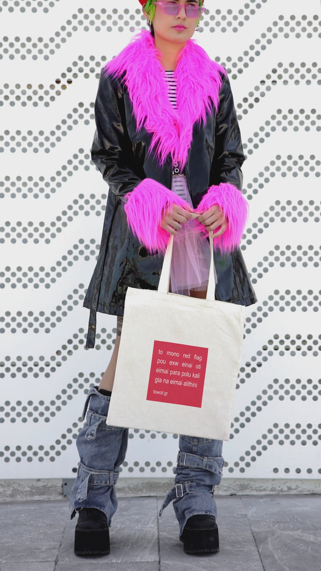 バッグ RED FLAG DESIGN  Tote Bag Handmade 🚩red flag tote bag🚩 – TOWOIT